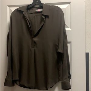 Vince Silk Collared Blouse